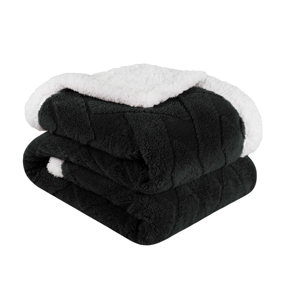 King Black Fleece Knitted Plush Blanket