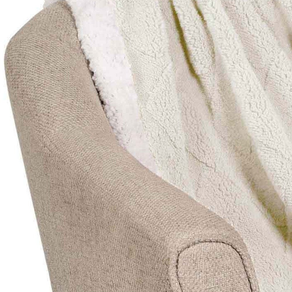 King Ivory Fleece Geometric Plush Blanket