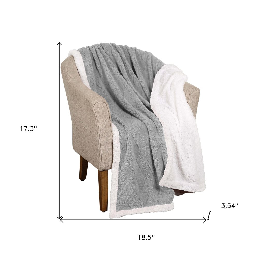 King Platinum Geometric Fleece Woven Plush Blanket