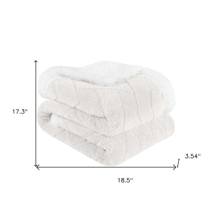 King White Fleece Knitted Plush Blanket