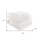 King White Fleece Knitted Plush Blanket