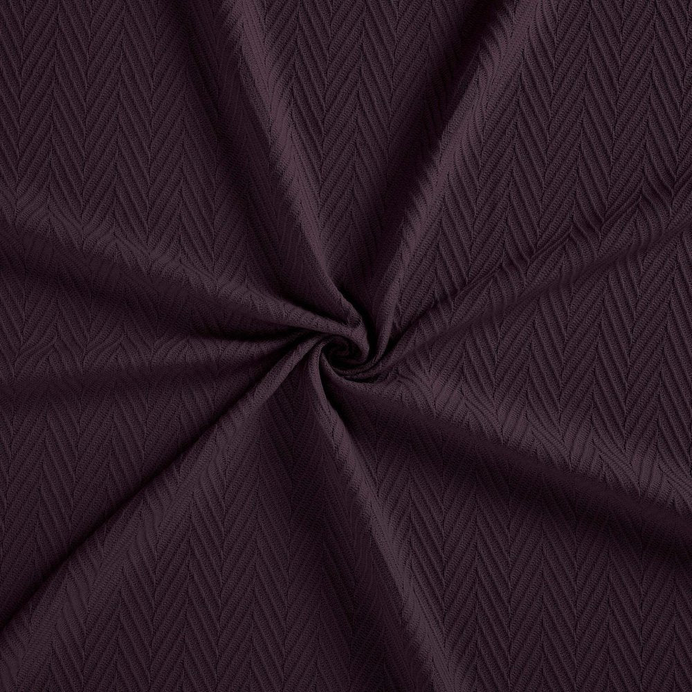 California King Plum Cotton Chevron Blanket