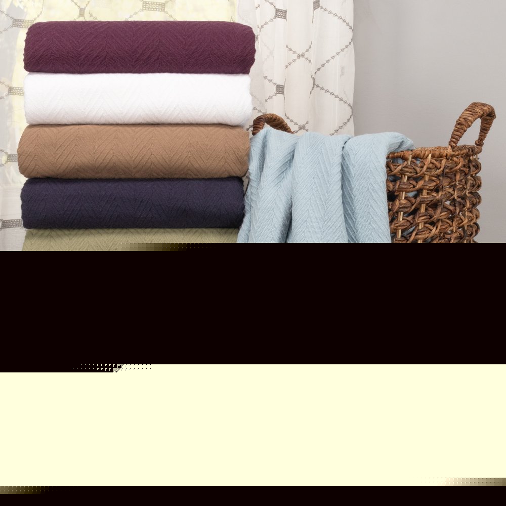 California King Plum Chevron Cotton Woven Blanket