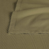 California King Sage Chevron Cotton Woven Blanket