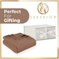 California King Taupe Cotton Woven Chevron Blanket