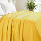 Queen Gold Cotton Woven Chevron Blanket
