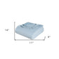Queen Light Blue Cotton Chevron Blanket