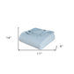 Queen Light Blue Chevron Cotton Woven Blanket