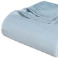 Queen Light Blue Cotton Chevron Blanket