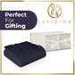 Queen Navy Blue Cotton Woven Chevron Blanket