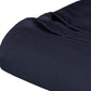 Queen Navy Blue Cotton Woven Chevron Blanket