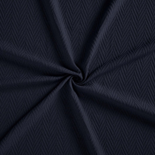Queen Navy Blue Cotton Woven Chevron Blanket