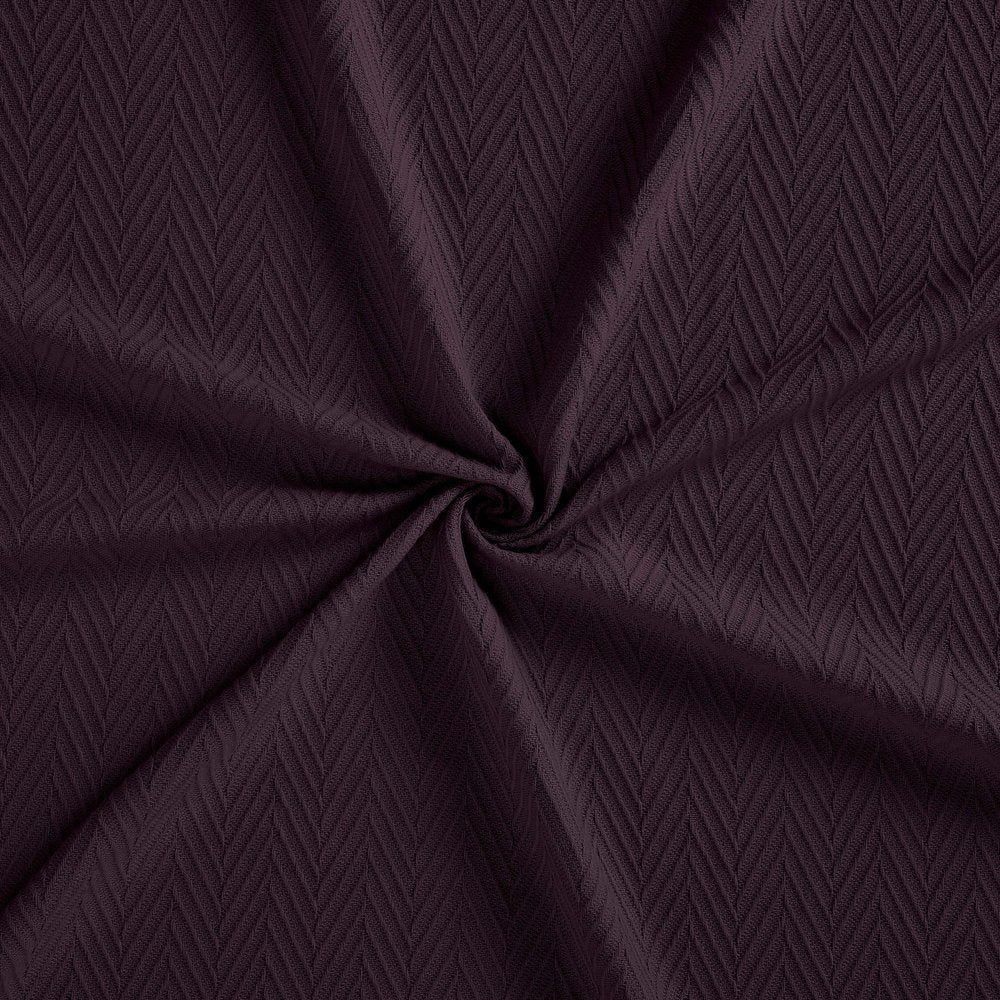 Queen Plum Cotton Woven Chevron Blanket