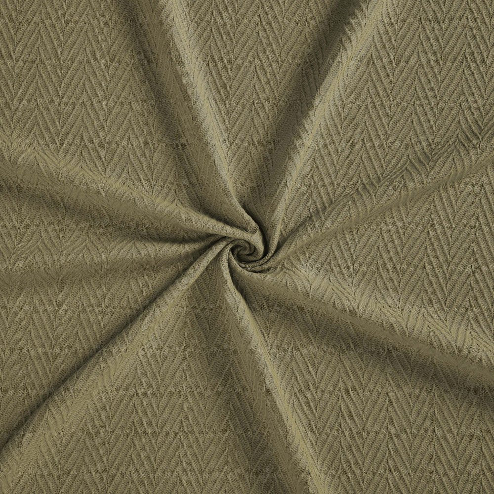 Queen Sage Cotton Woven Chevron Blanket