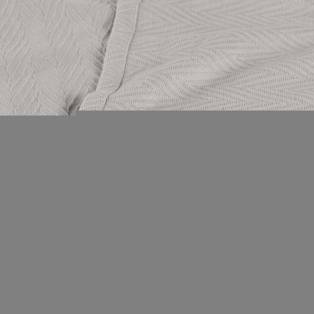 Queen Silver Cotton Waffle Weave Blanket