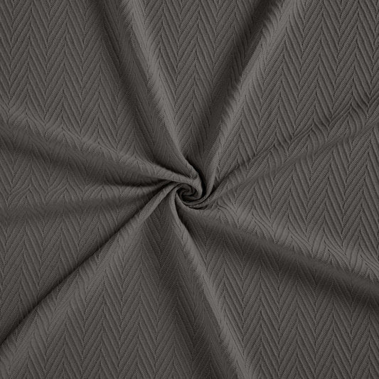 King Charcoal Cotton Woven Chevron Blanket