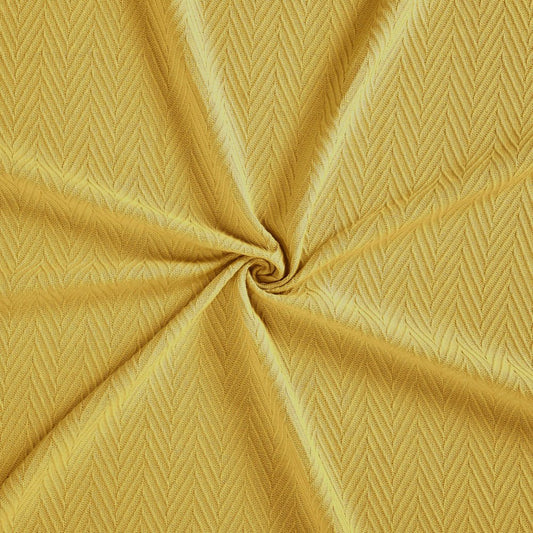 King Gold Cotton Woven Chevron Blanket