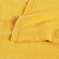 King Gold Cotton Woven Chevron Blanket