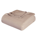 King Khaki Cotton Waffle Weave Blanket