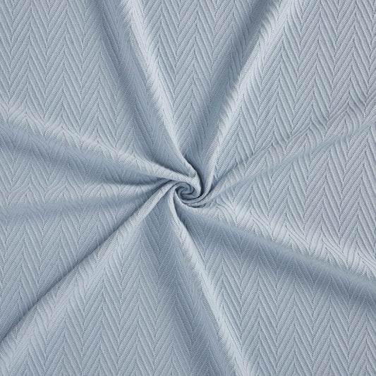 King Light Blue Cotton Woven Chevron Blanket