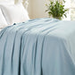 King Light Blue Cotton Woven Chevron Blanket