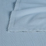 King Light Blue Cotton Woven Chevron Blanket