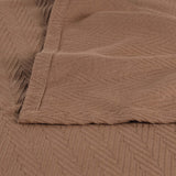 King Taupe Cotton Woven Chevron Blanket