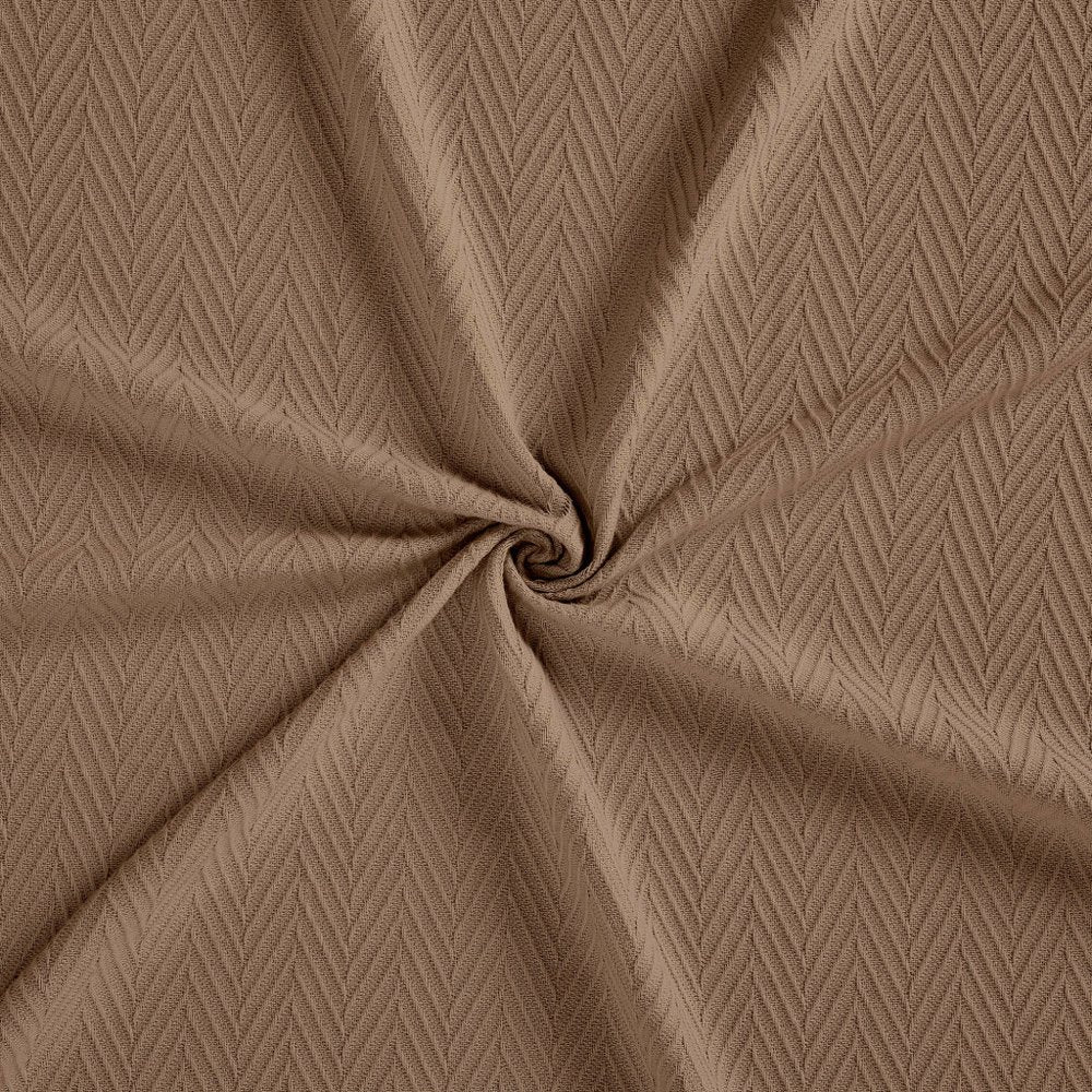 King Taupe Cotton Woven Chevron Blanket