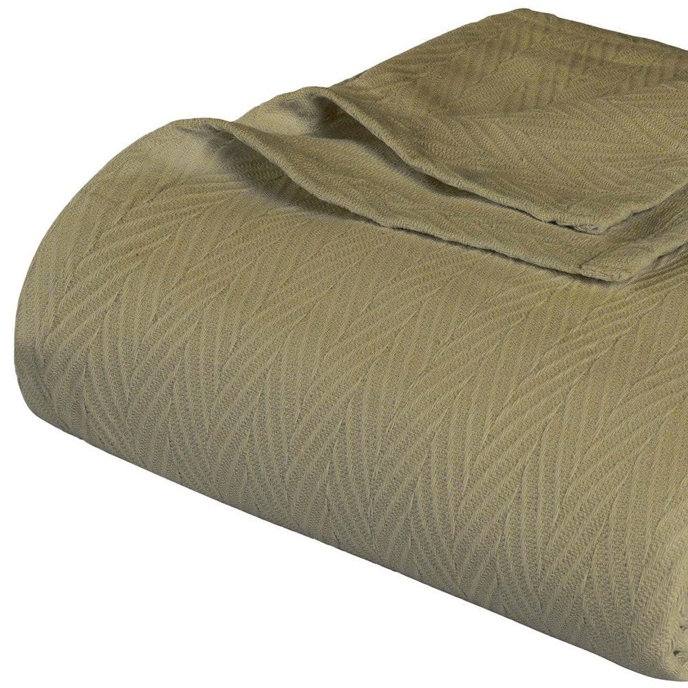 9" X 10" Sage Chevron Cotton Woven Throw Blanket