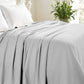 Twin Silver Cotton Woven Chevron Blanket
