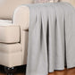 Twin Silver Cotton Woven Chevron Blanket