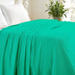 King Turquoise Cotton Waffle Weave Honeycomb Blanket