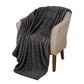 Queen Charcoal Fleece Knitted Plush Blanket