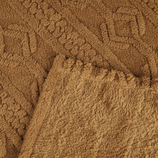 Queen Camel Geometric Knitted Plush Blanket