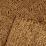 Queen Camel Polyester Knitted Geometric Plush Blanket