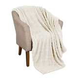 Queen Ivory Fleece Knitted Plush Blanket