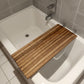30" Brown Wall Mount Teak Rectangular Shower Bench
