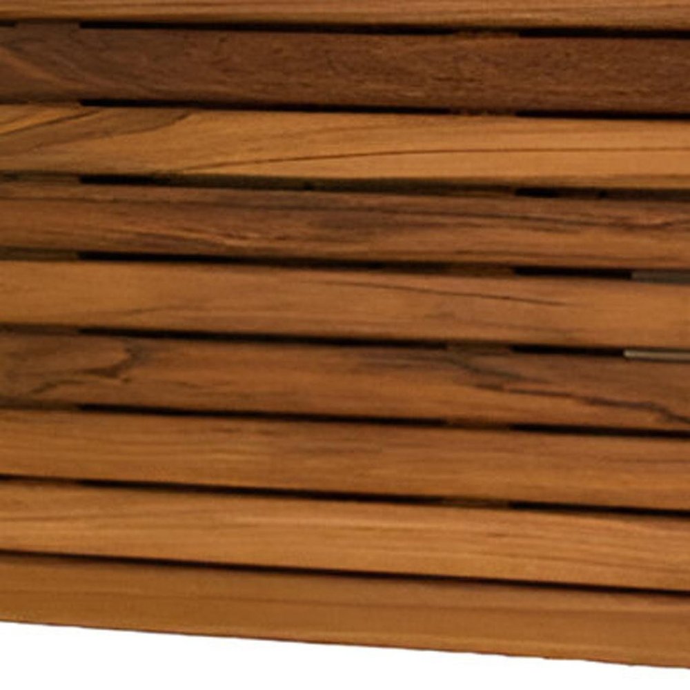 30" Brown Wall Mount Teak Rectangular Shower Bench