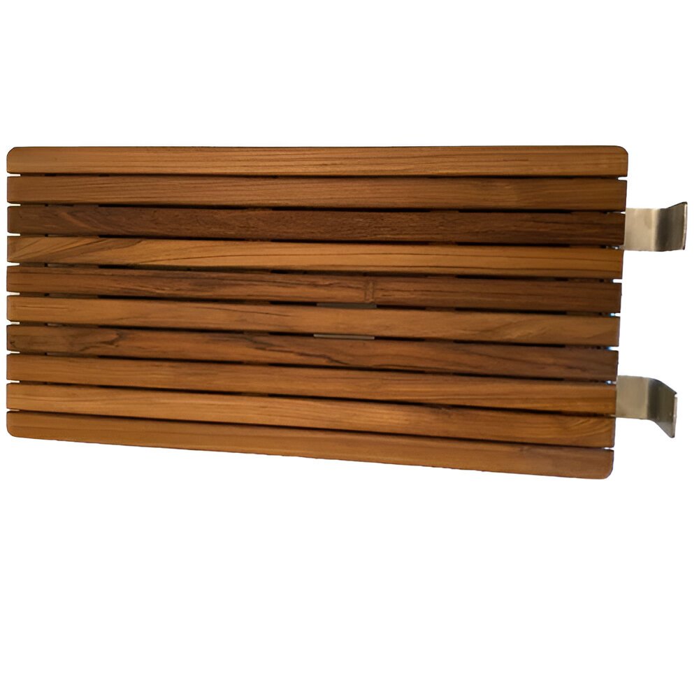 30" Brown Wall Mount Teak Rectangular Shower Bench