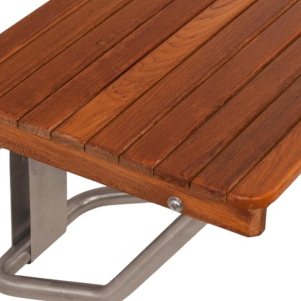 14" X 20" Brown Teak Rectangular Shower Bench