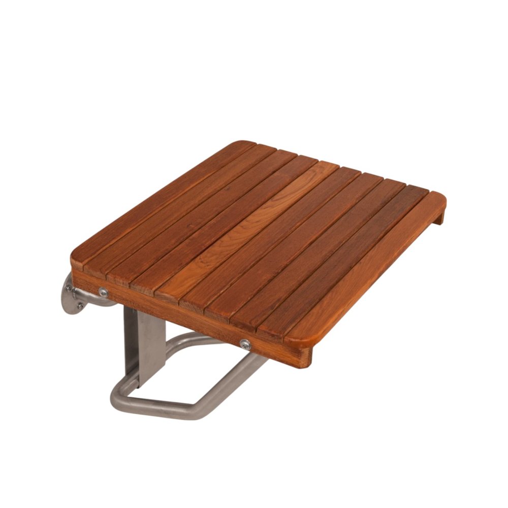 14" X 22" Brown Teak Rectangular Shower Bench