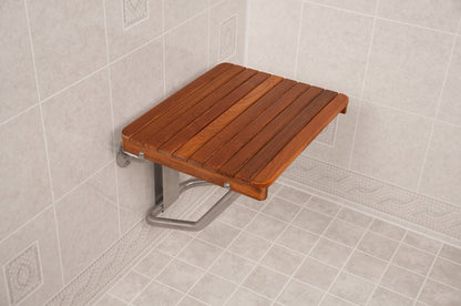 14" X 24" Brown Teak Rectangular Shower Bench