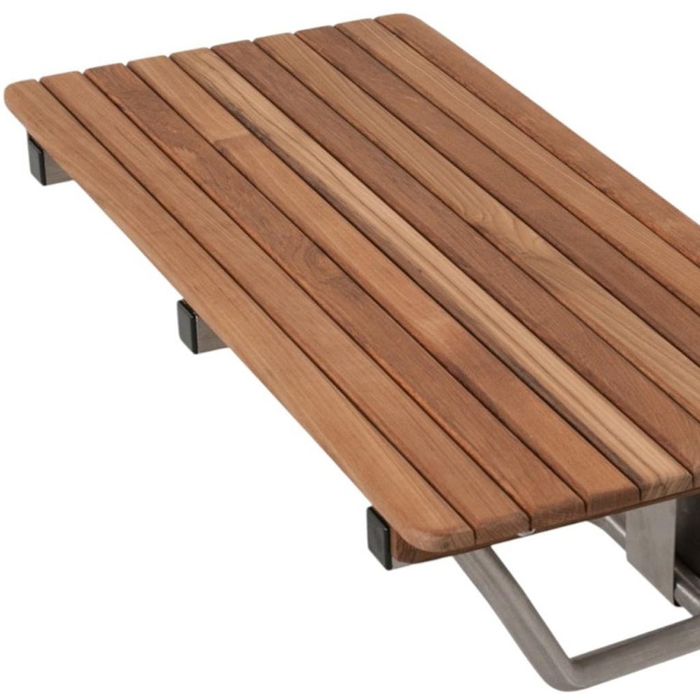 14" X 30" Brown Teak Rectangular Shower Bench