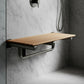 14" X 30" Brown Teak Rectangular Shower Bench