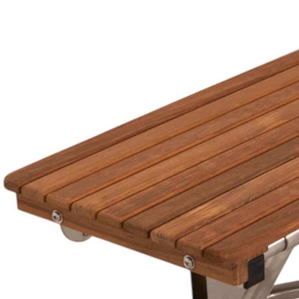 14" X 30" Brown Teak Rectangular Shower Bench