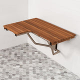 14" X 30" Brown Teak Rectangular Shower Bench