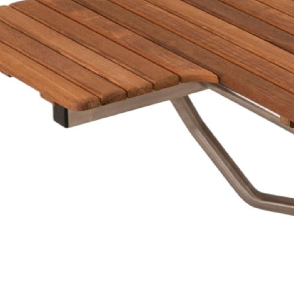 14" X 30" Brown Teak Rectangular Shower Bench