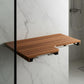 14" X 30" Brown Teak Rectangular Shower Bench