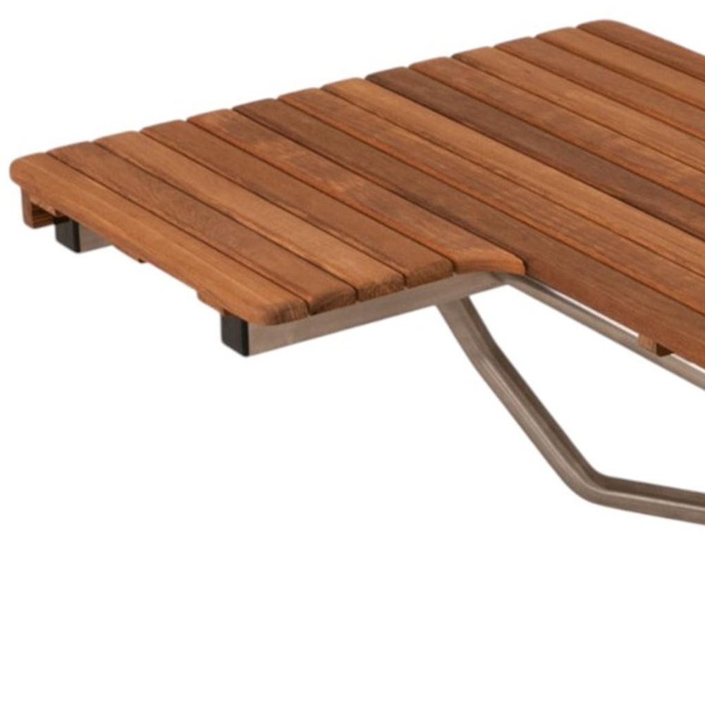 14" X 32" Brown Teak Rectangular Shower Bench