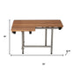 18" X 32" Brown Wall Mount Teak Rectangular Shower Bench With Legs
